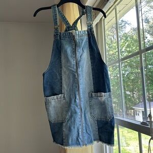 Patchwork overall dress